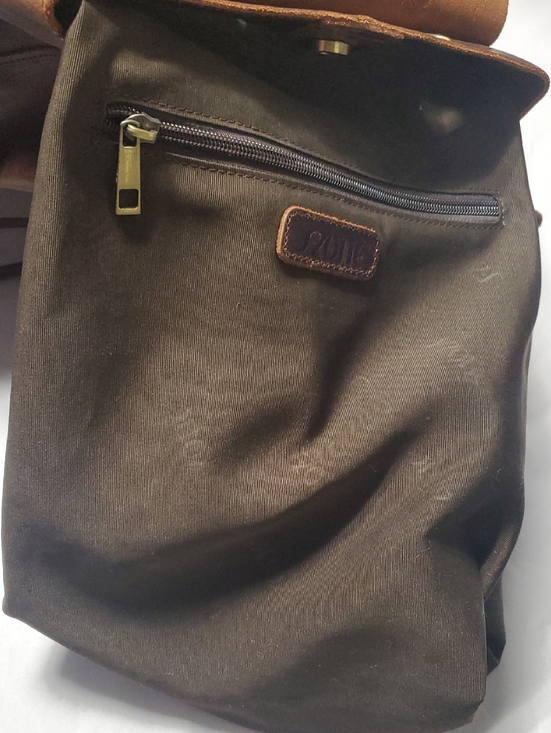 S-Zone Cowhide Rustic Leather Dark Brown Backpack Rucksack Luggage Sleeve Travel